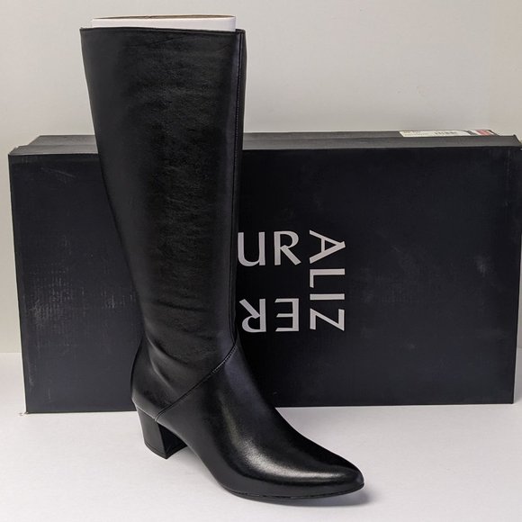 Naturalizer Shoes - Naturalizer Melanie Knee High Boots, Black Leather, Women's Wide Calf